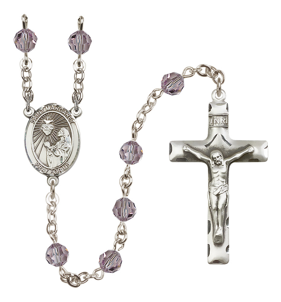 St. Margaret Mary Alacoque Sterling Silver Rosary - 10 Color Options (8072/0644)