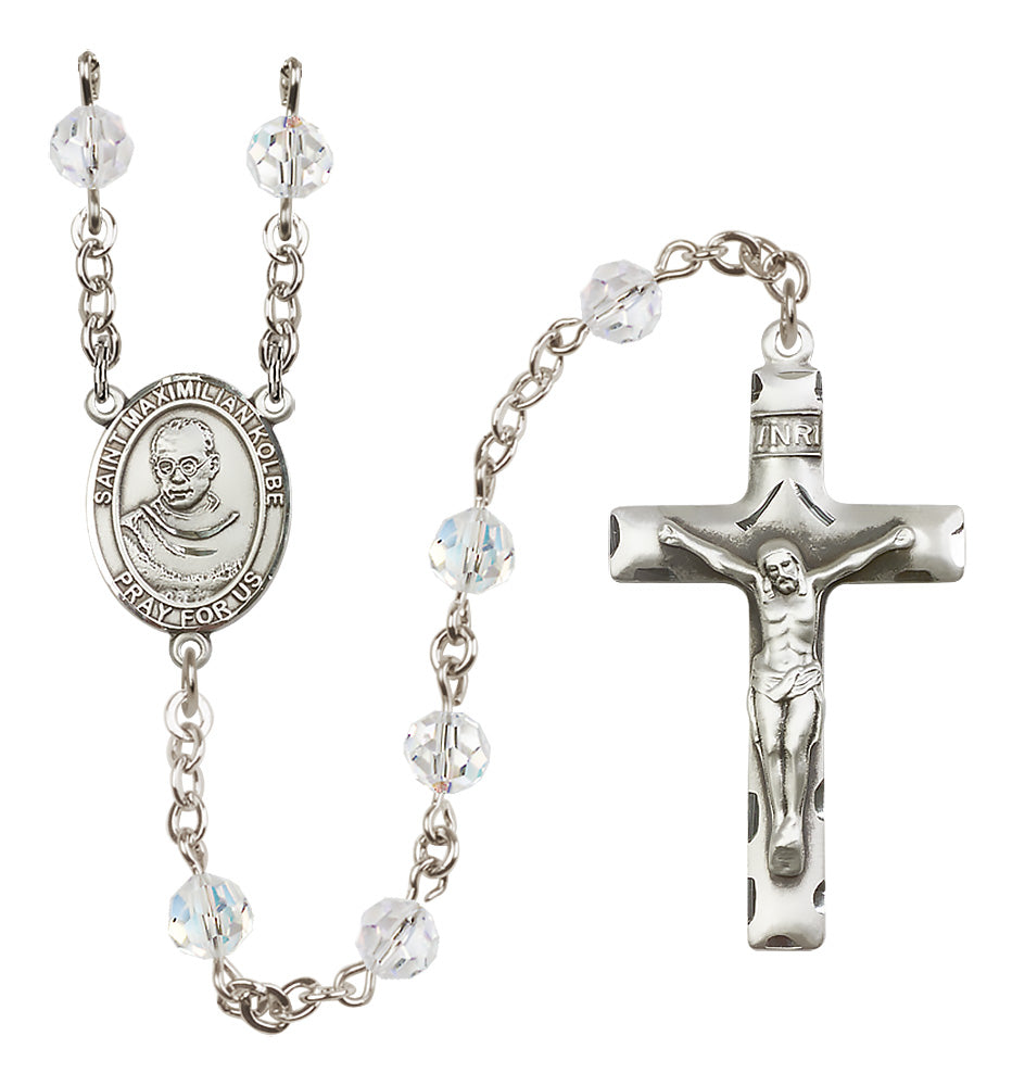 St. Maximilian Kolbe Sterling Silver Rosary - 10 Color Options (8073/0644)