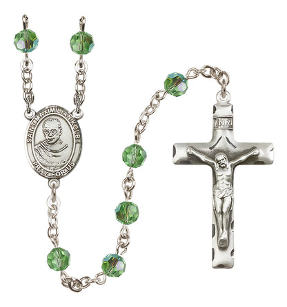 St. Maximilian Kolbe Sterling Silver Rosary - 10 Color Options (8073/0644)
