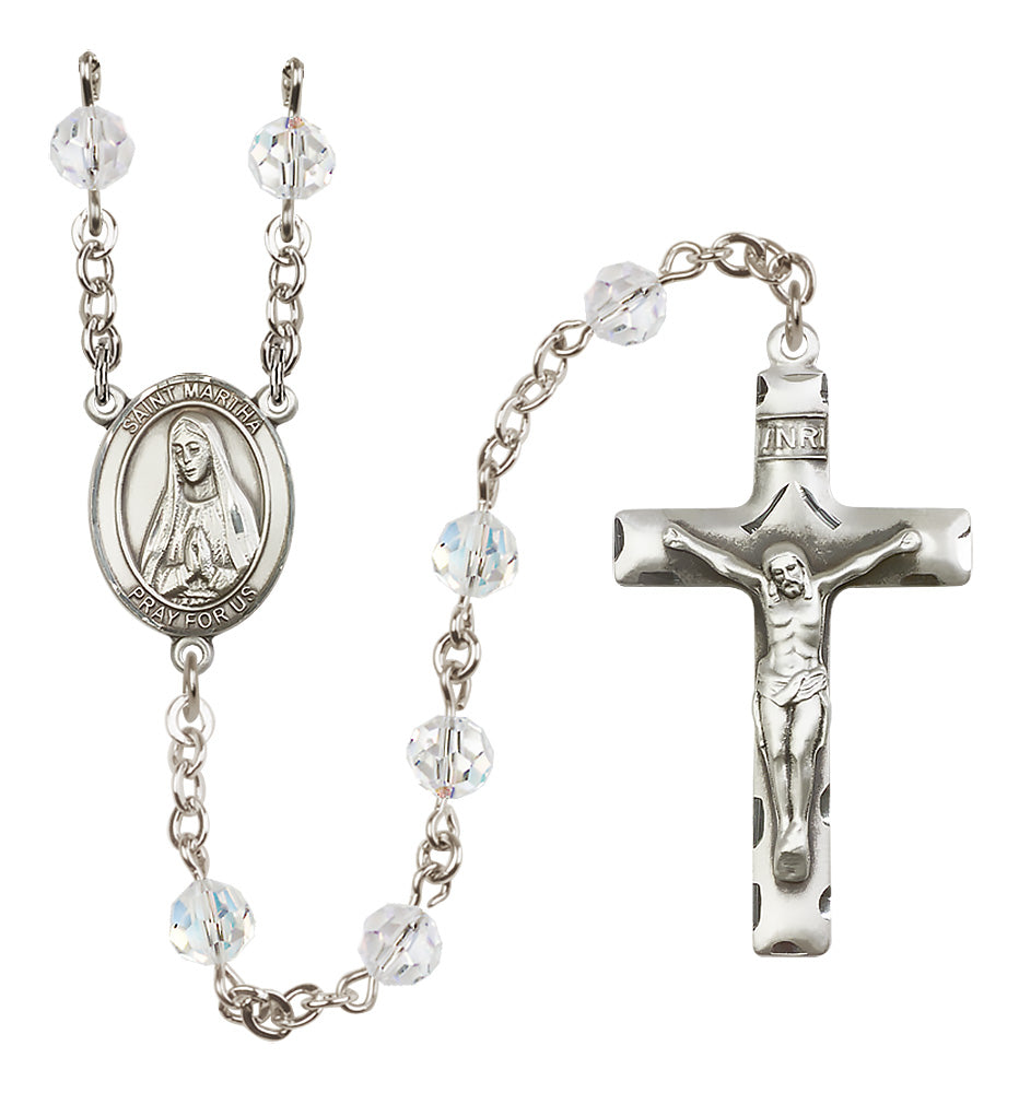 St. Martha Sterling Silver Rosary - 10 Color Options (8075/0644)