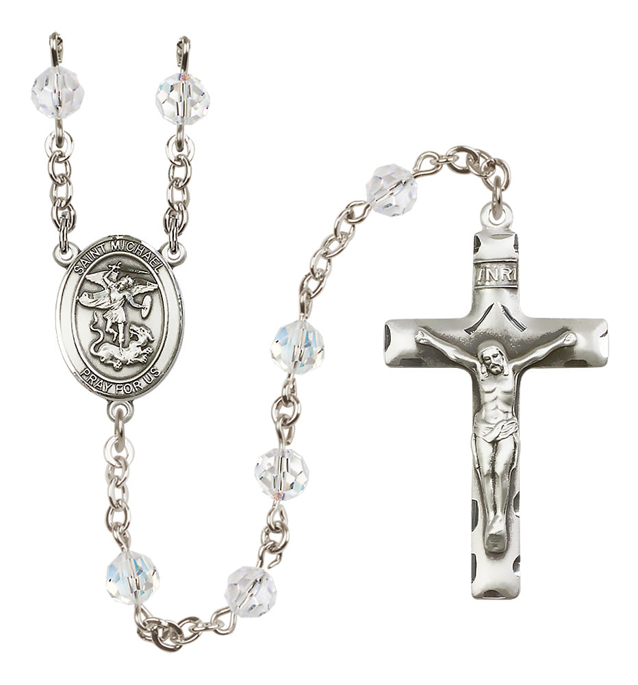 St. Michael Sterling Silver Rosary - 10 Color Options (8076/0644)