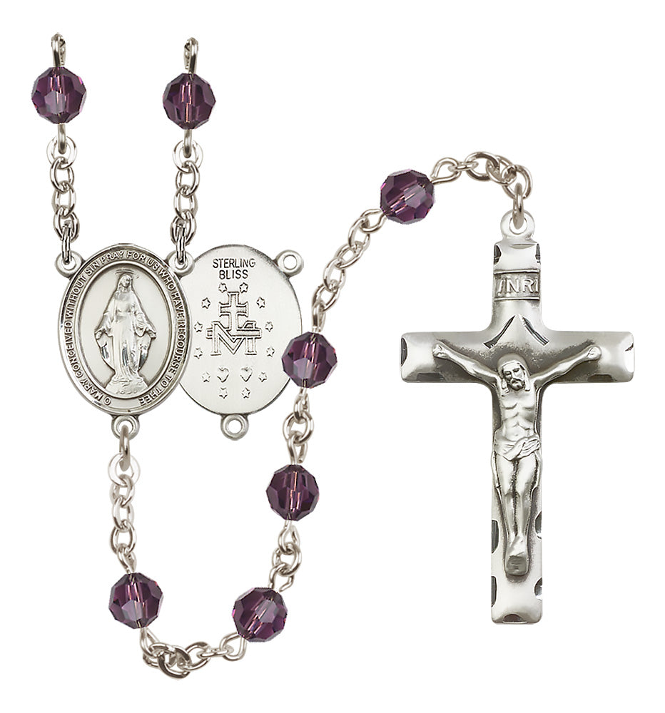 Miraculous Sterling Silver Rosary - 10 Color Options (8078/0644)