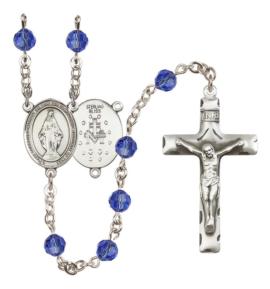 Miraculous Sterling Silver Rosary - 10 Color Options (8078/0644)