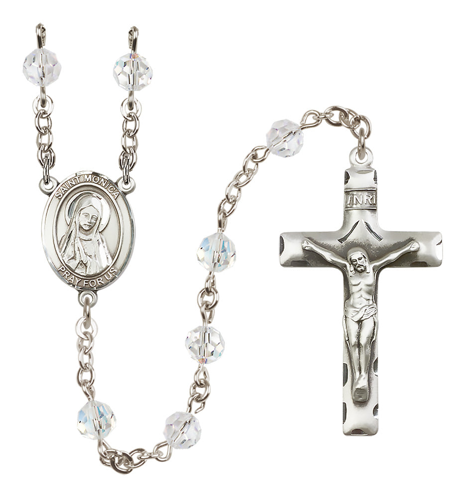 St. Monica Sterling Silver Rosary - 10 Color Options (8079/0644)