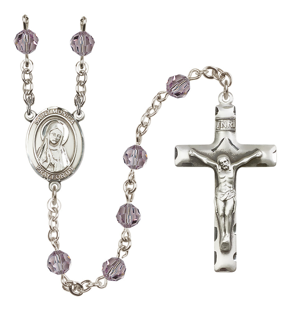 St. Monica Sterling Silver Rosary - 10 Color Options (8079/0644)