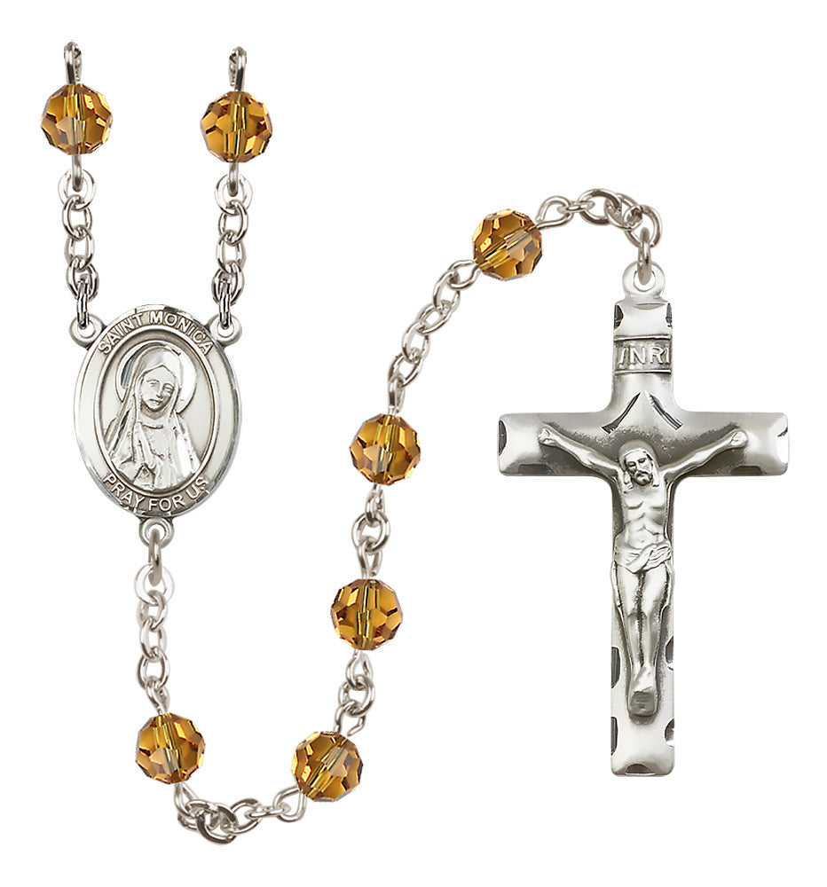 St. Monica Sterling Silver Rosary - 10 Color Options (8079/0644)