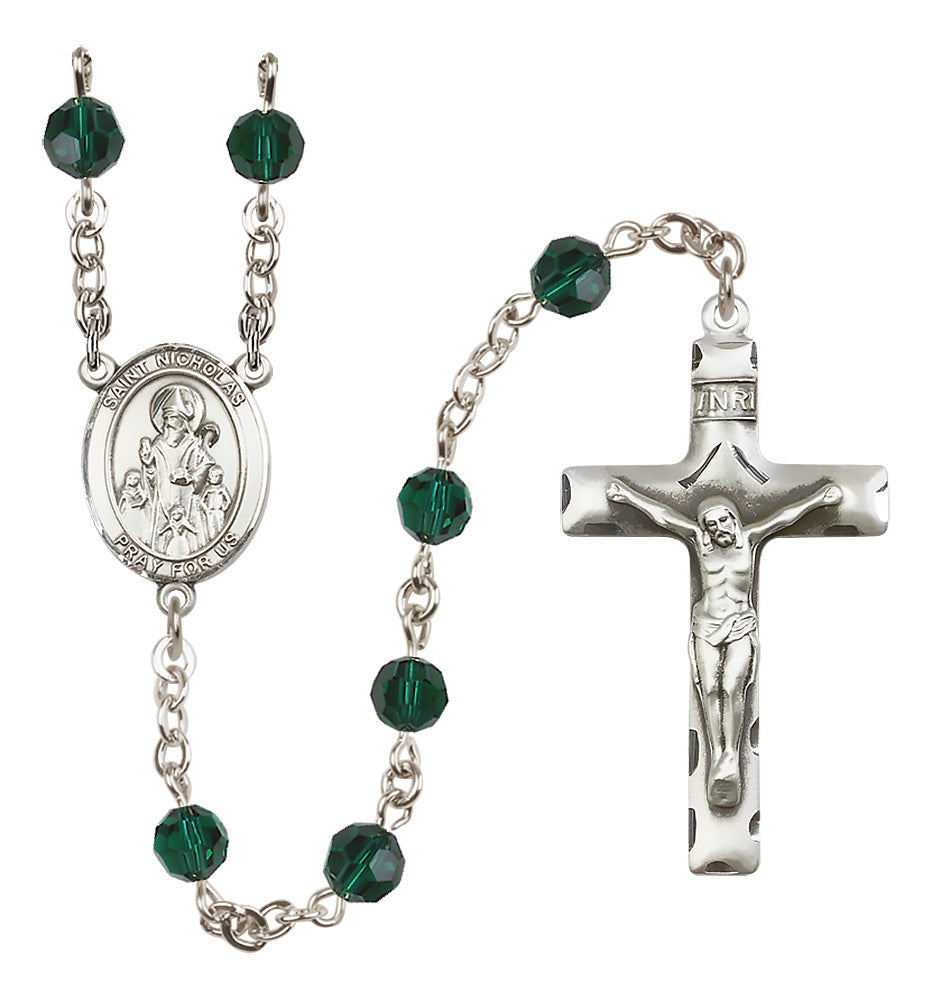 St. Nicholas Sterling Silver Rosary - 10 Color Options (8080/0644)