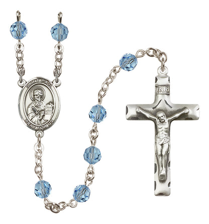 St. Paul The Apostle Sterling Silver Rosary - 10 Color Options (8086/0644)