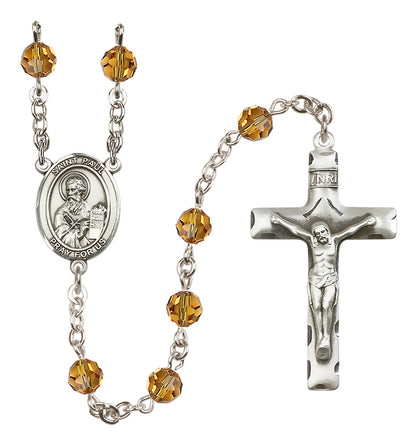 St. Paul The Apostle Sterling Silver Rosary - 10 Color Options (8086/0644)