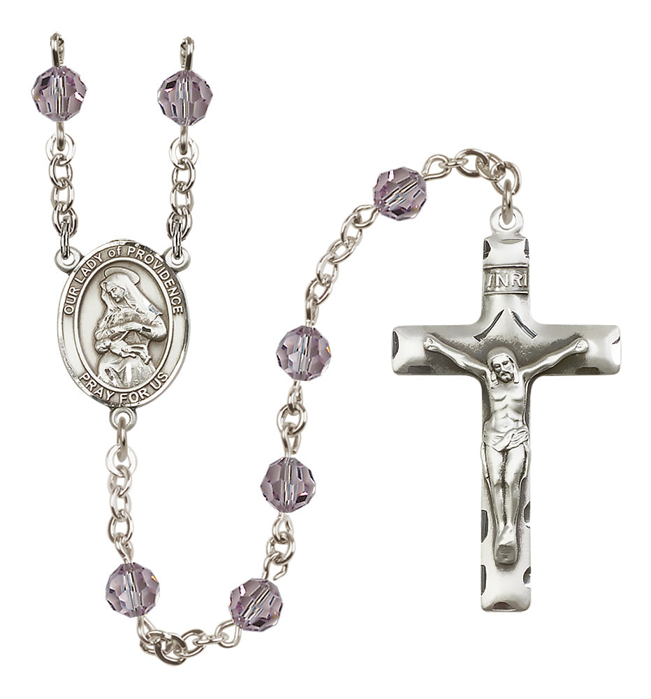 Our Lady of Providence Sterling Silver Rosary - 10 Color Options (8087/0644)