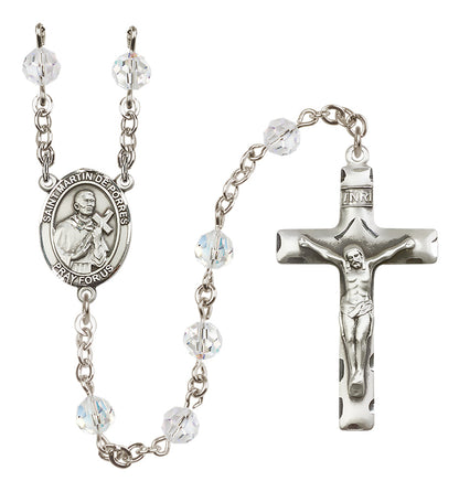 St. Martin De Porres Sterling Silver Rosary - 10 Color Options (8089/0644)