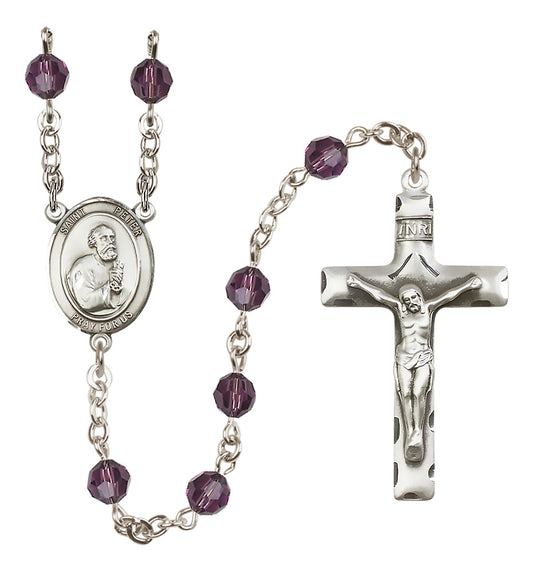 St. Peter The Apostle Sterling Silver Rosary - 10 Color Options (8090/0644)