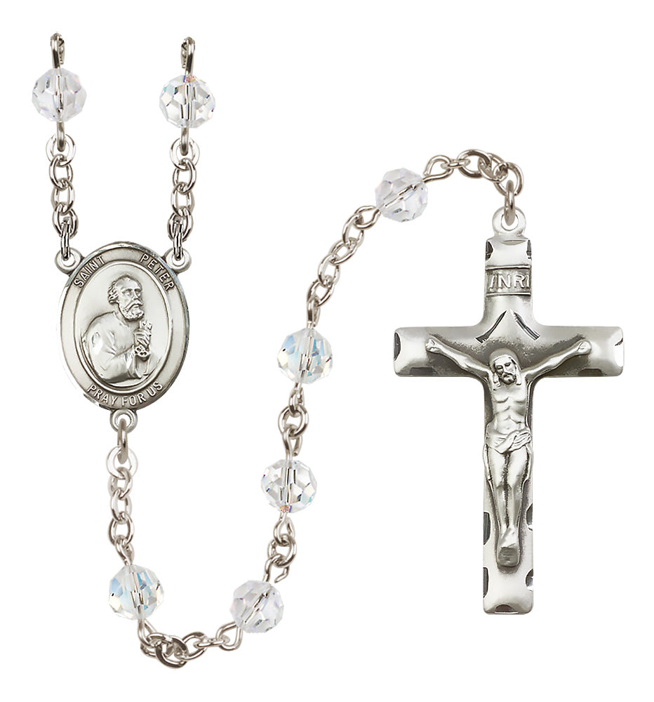 St. Peter The Apostle Sterling Silver Rosary - 10 Color Options (8090/0644)
