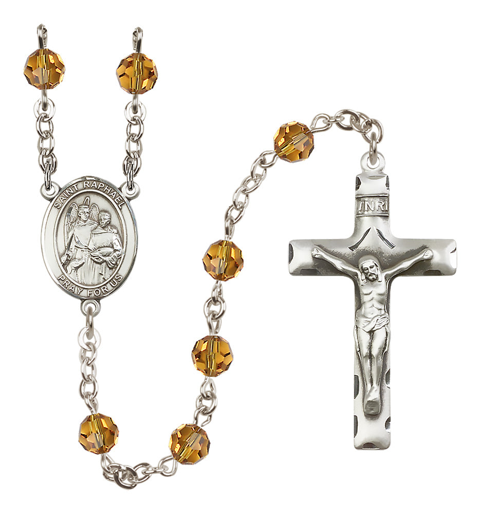 St. Raphael The Archangel Sterling Silver Rosary - 10 Color Options (8092/0644)