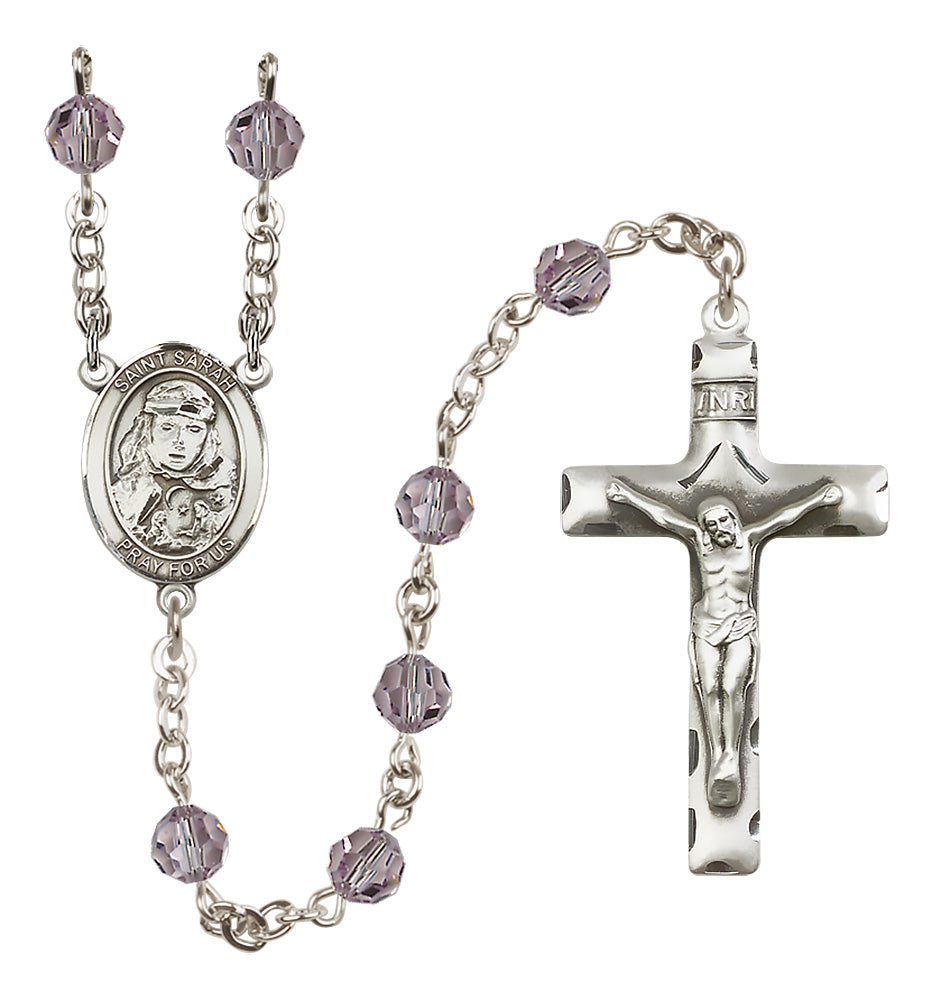 St. Sarah Sterling Silver Rosary - 10 Color Options (8097/0644)