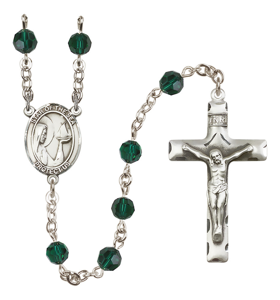 Our Lady Star of The Sea Sterling Silver Rosary - 10 Color Options (8101/0644)