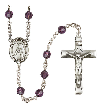St. Teresa of Avila Sterling Silver Rosary - 10 Color Options (8102/0644)