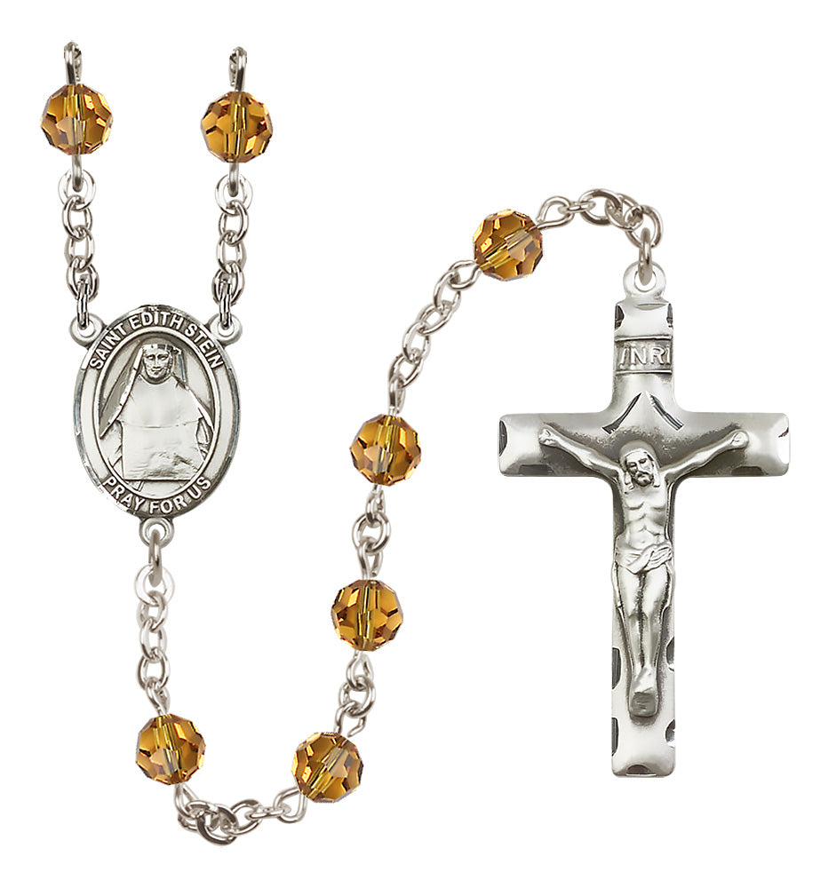 St. Edith Stein Sterling Silver Rosary - 10 Color Options (8103/0644)
