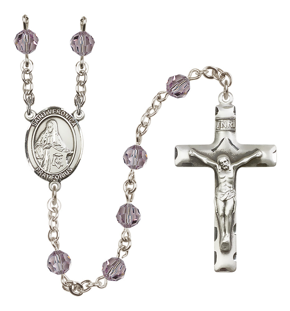 St. Veronica Sterling Silver Rosary - 10 Color Options (8110/0644)