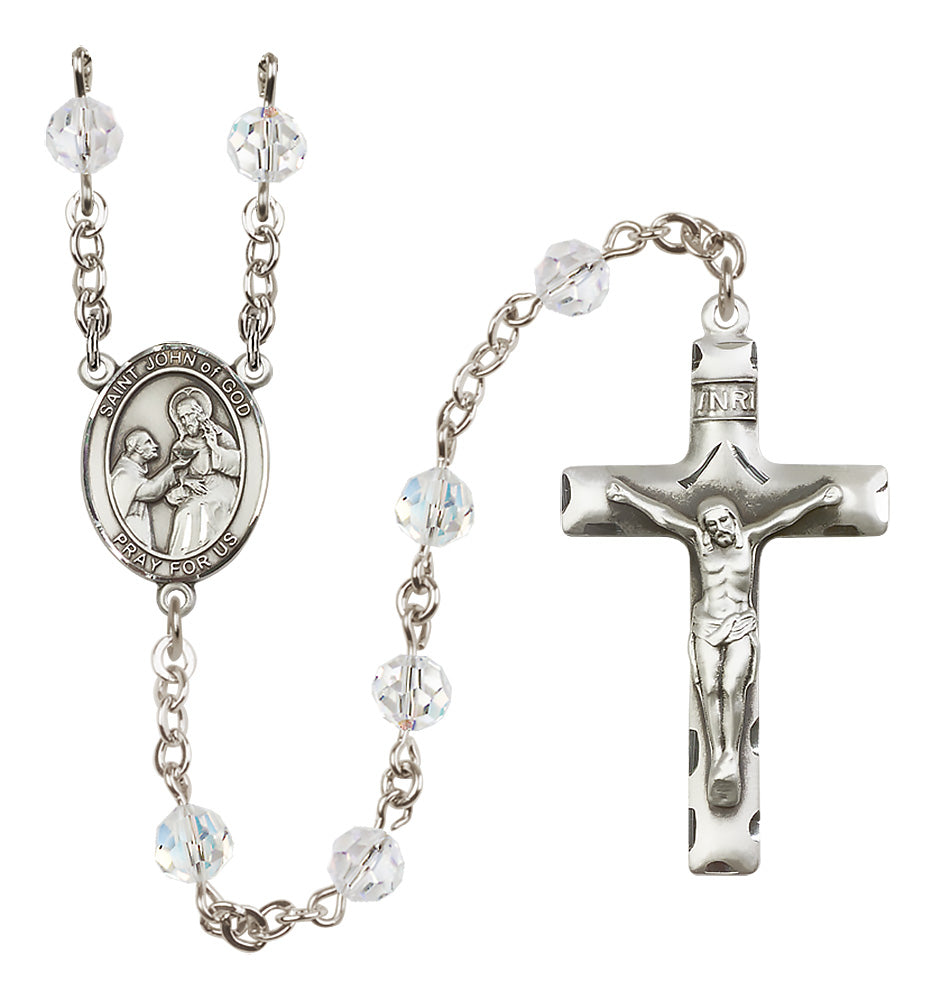 St. John of God Sterling Silver Rosary - 10 Color Options (8112/0644)