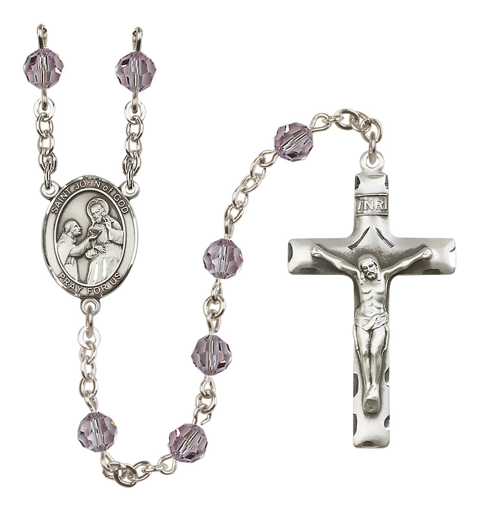 St. John of God Sterling Silver Rosary - 10 Color Options (8112/0644)