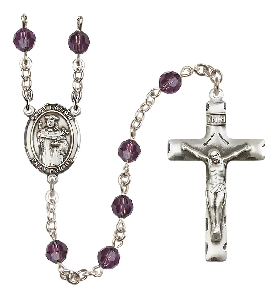 St. Casimir of Poland Sterling Silver Rosary - 10 Color Options (8113/0644)