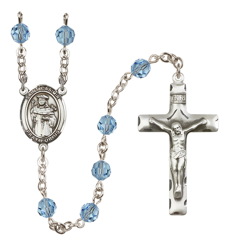 St. Casimir of Poland Sterling Silver Rosary - 10 Color Options (8113/0644)