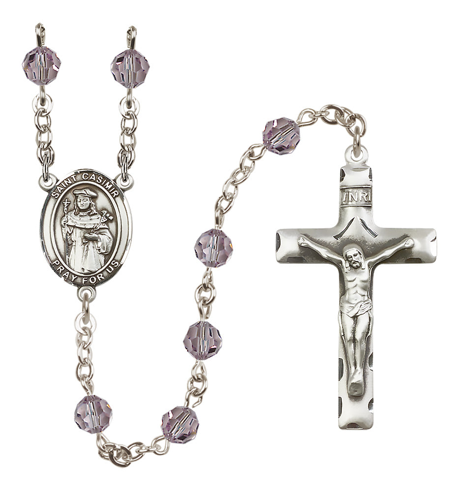 St. Casimir of Poland Sterling Silver Rosary - 10 Color Options (8113/0644)