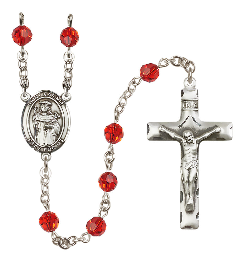St. Casimir of Poland Sterling Silver Rosary - 10 Color Options (8113/0644)