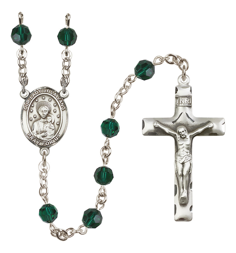 Our Lady of La Vang Sterling Silver Rosary - 10 Color Options (8115/0644)