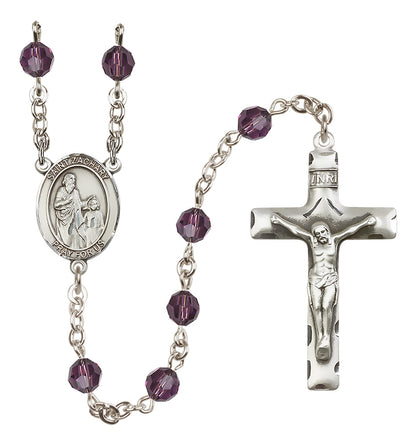 St. Zachary Sterling Silver Rosary - 10 Color Options (8116/0644)