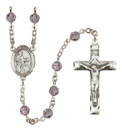 St. Zachary Sterling Silver Rosary - 10 Color Options (8116/0644)