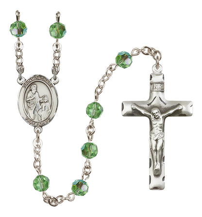 St. Zachary Sterling Silver Rosary - 10 Color Options (8116/0644)