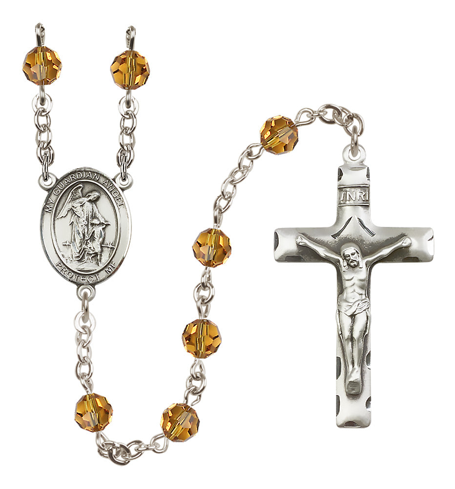 Guardian Angel Sterling Silver Rosary - 10 Color Options (8118/0644)