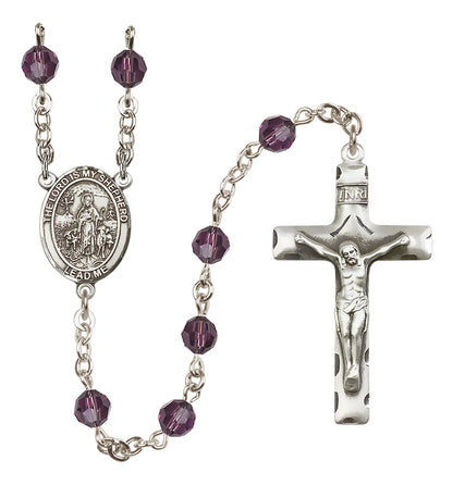 Lord Is My Shepherd Sterling Silver Rosary - 10 Color Options (8119/0644)