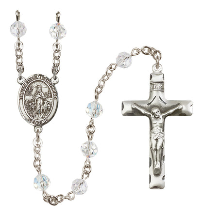 Lord Is My Shepherd Sterling Silver Rosary - 10 Color Options (8119/0644)