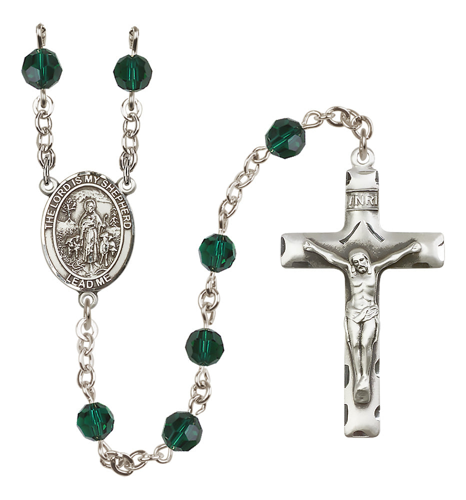 Lord Is My Shepherd Sterling Silver Rosary - 10 Color Options (8119/0644)