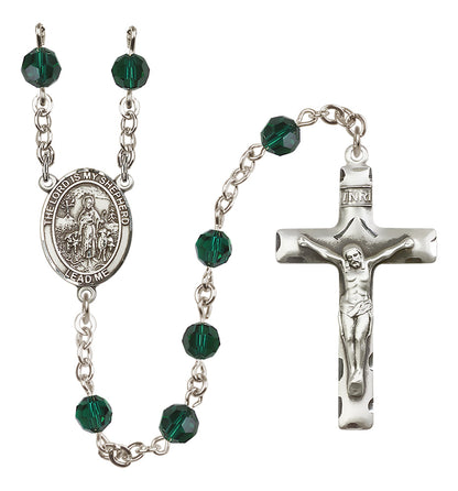 Lord Is My Shepherd Sterling Silver Rosary - 10 Color Options (8119/0644)
