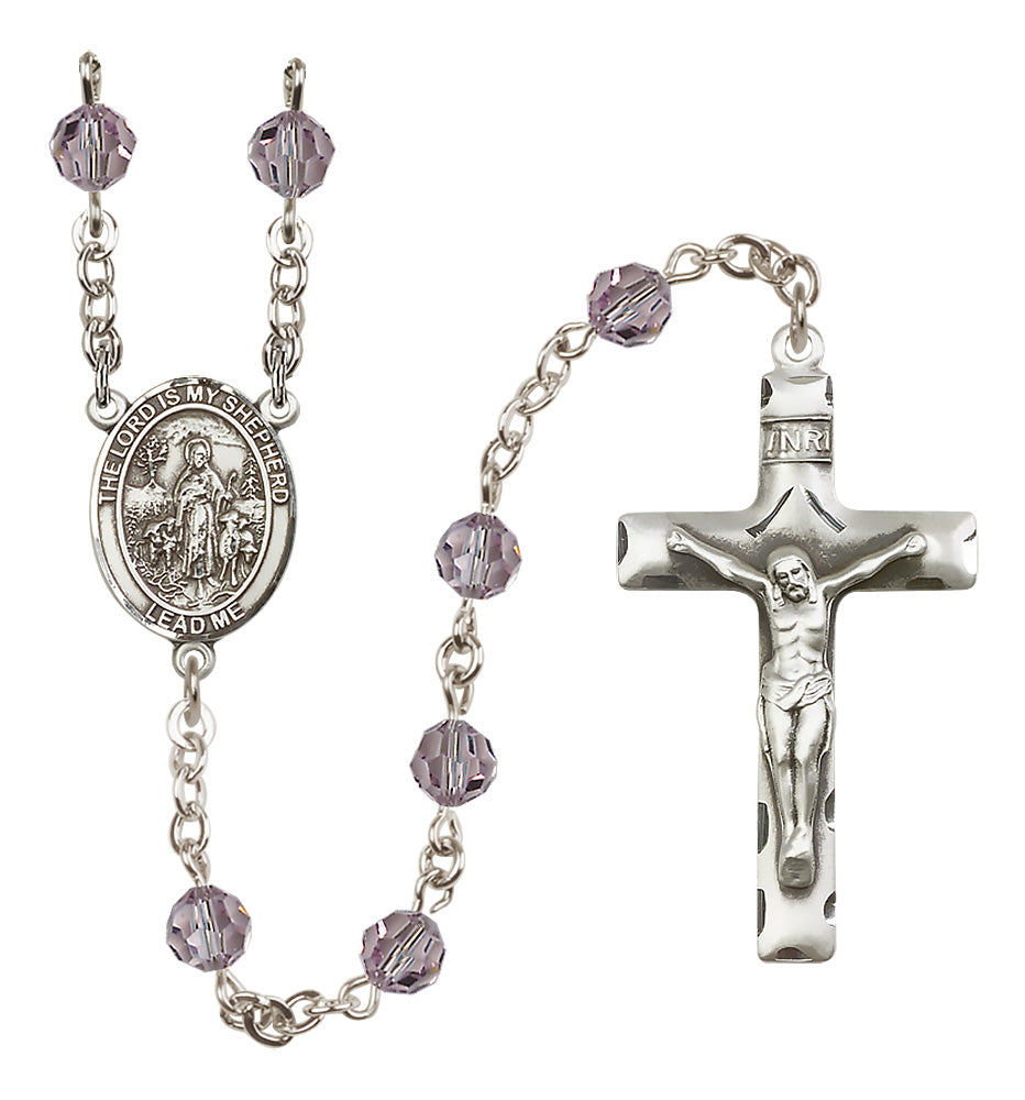 Lord Is My Shepherd Sterling Silver Rosary - 10 Color Options (8119/0644)
