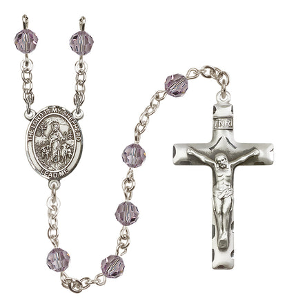 Lord Is My Shepherd Sterling Silver Rosary - 10 Color Options (8119/0644)