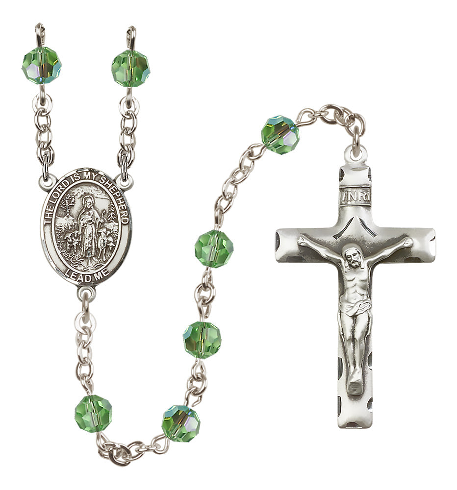 Lord Is My Shepherd Sterling Silver Rosary - 10 Color Options (8119/0644)