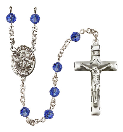 Lord Is My Shepherd Sterling Silver Rosary - 10 Color Options (8119/0644)