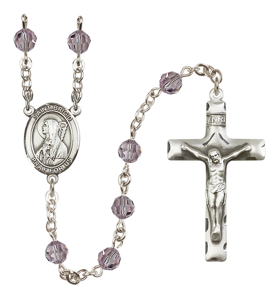 St. Brigid of Ireland Sterling Silver Rosary - 10 Color Options (8123/0644)