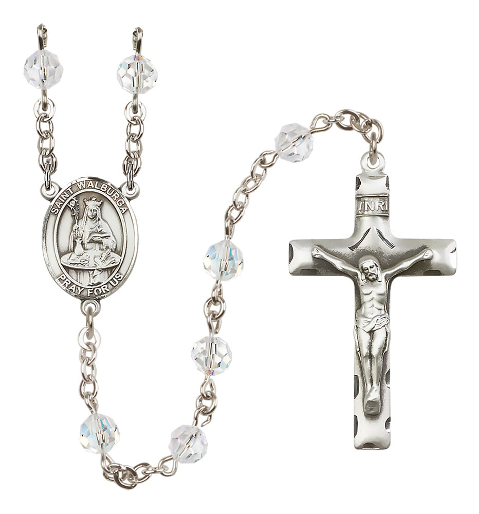 St. Walburga Sterling Silver Rosary - 10 Color Options (8126/0644)