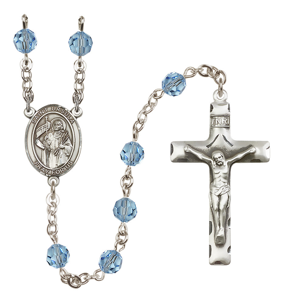 St. Ursula Sterling Silver Rosary - 10 Color Options (8127/0644)