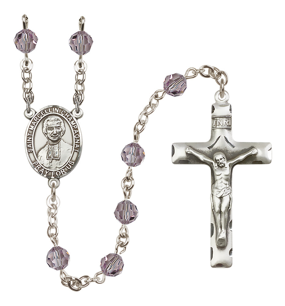 St. Marcellin Champagnat Sterling Silver Rosary - 10 Color Options (8131/0644)