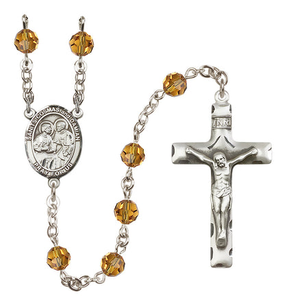 Sts. Cosmas & Damian Sterling Silver Rosary - 10 Color Options (8132/0644)