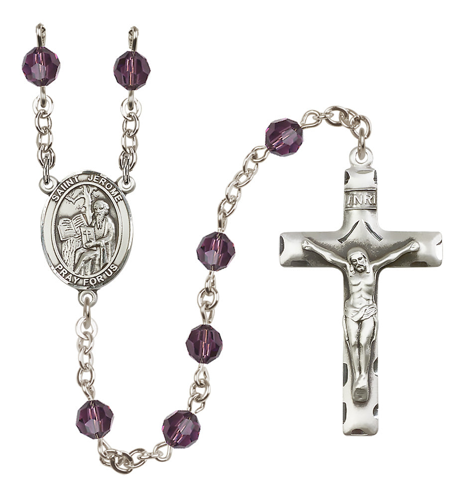 St. Jerome Sterling Silver Rosary - 10 Color Options (8135/0644)