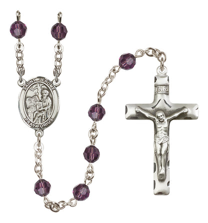 St. Jerome Sterling Silver Rosary - 10 Color Options (8135/0644)
