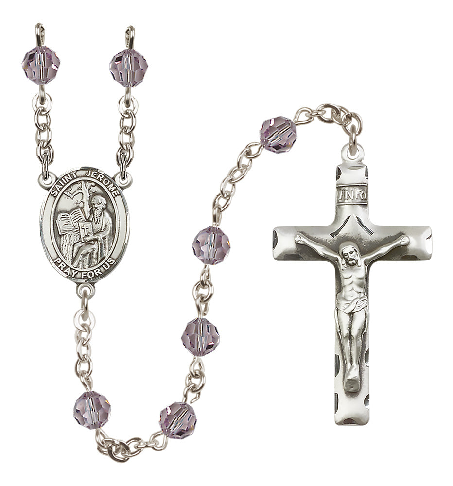 St. Jerome Sterling Silver Rosary - 10 Color Options (8135/0644)